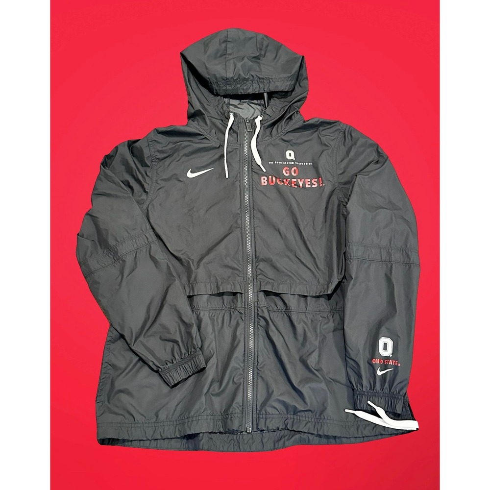 Nike Ohio State Buckeyes Windbreaker Jacket Full Zip Hooded Women's Small